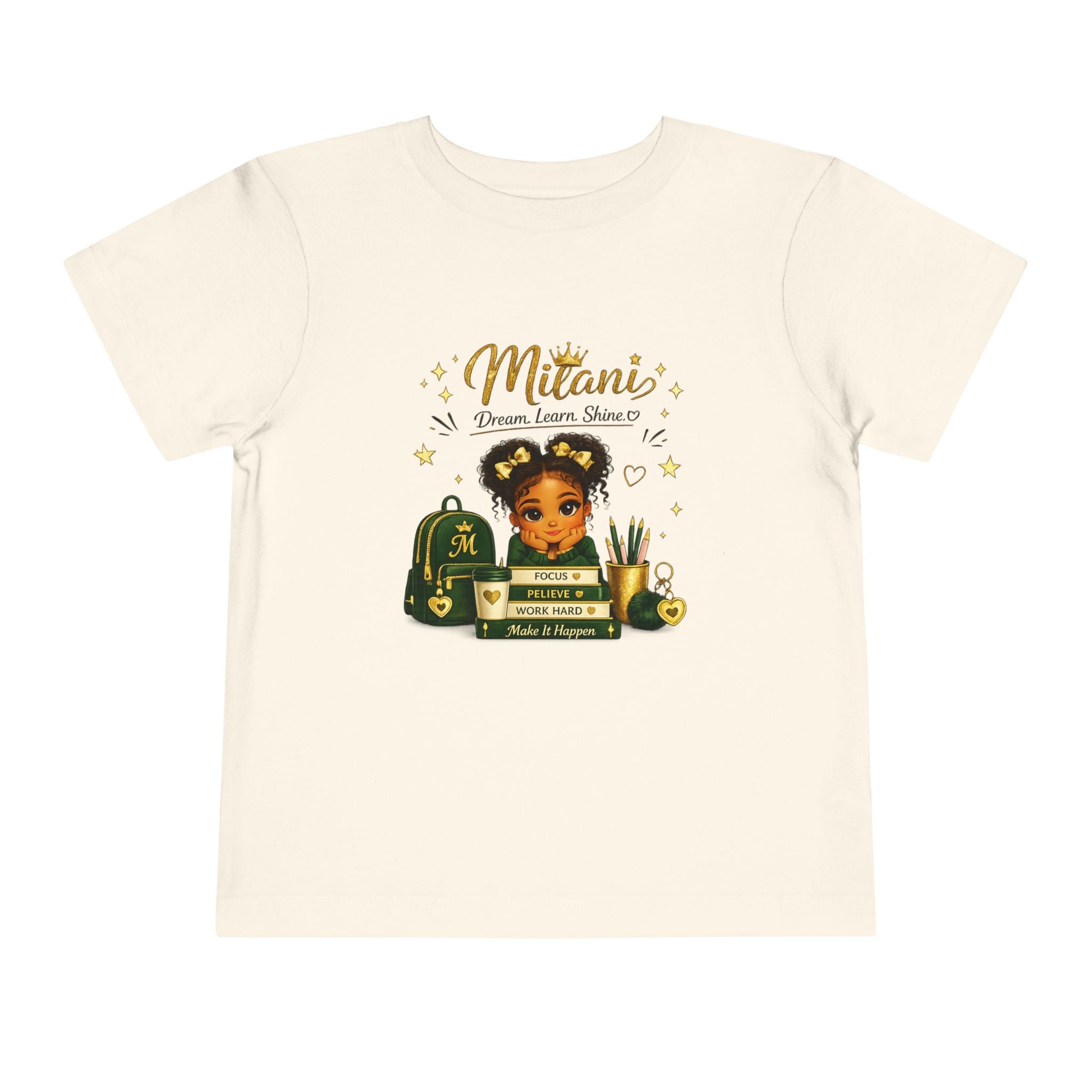Toddler Tee — "Lil' Girl With Big Dreams" Inspirational Graphic Shirt