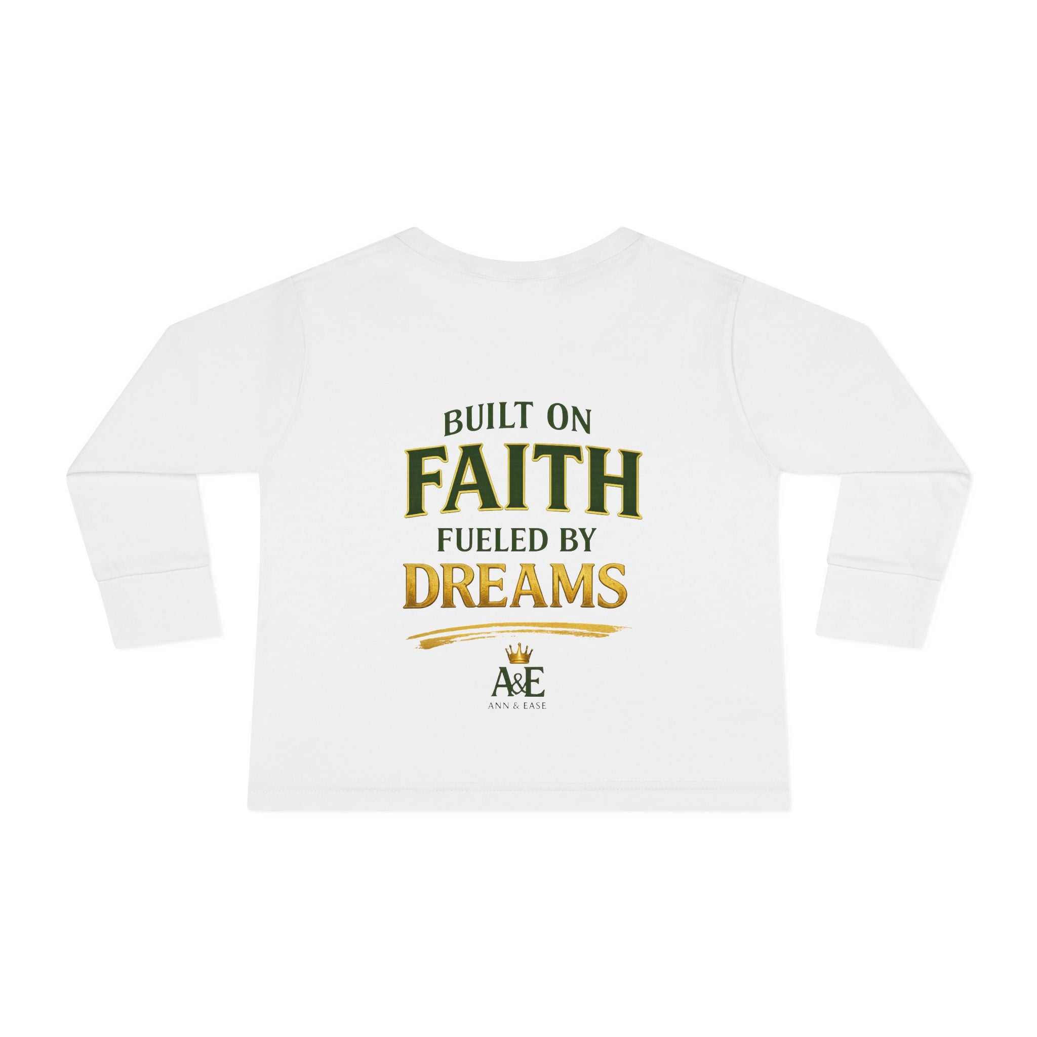 Toddler Tee — "Tyler" Little King Graphic Long Sleeve (Built on Faith, Fueled by Dreams)