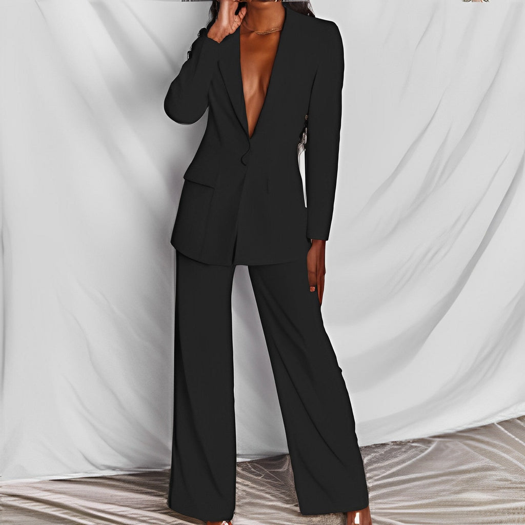 Women's Professional Blazer & Trousers Suit Set – Long Sleeve, Full Length