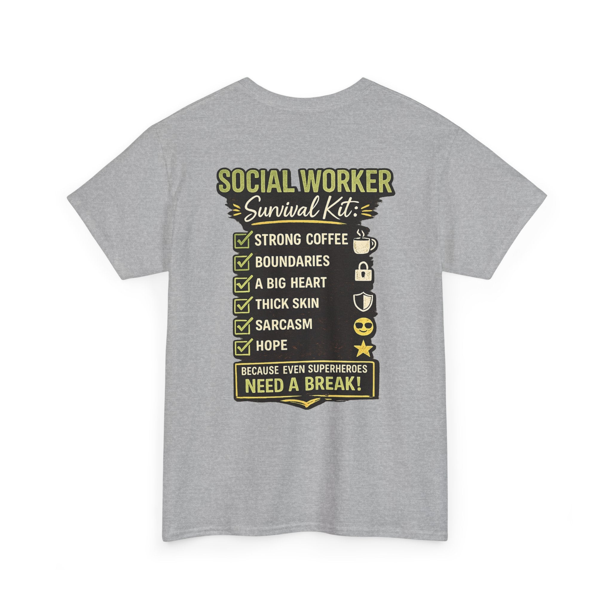 Social Worker T-Shirt – 'Social Worker: Part Detective, Part Therapist' Graphic Tee (Survival Kit Back)