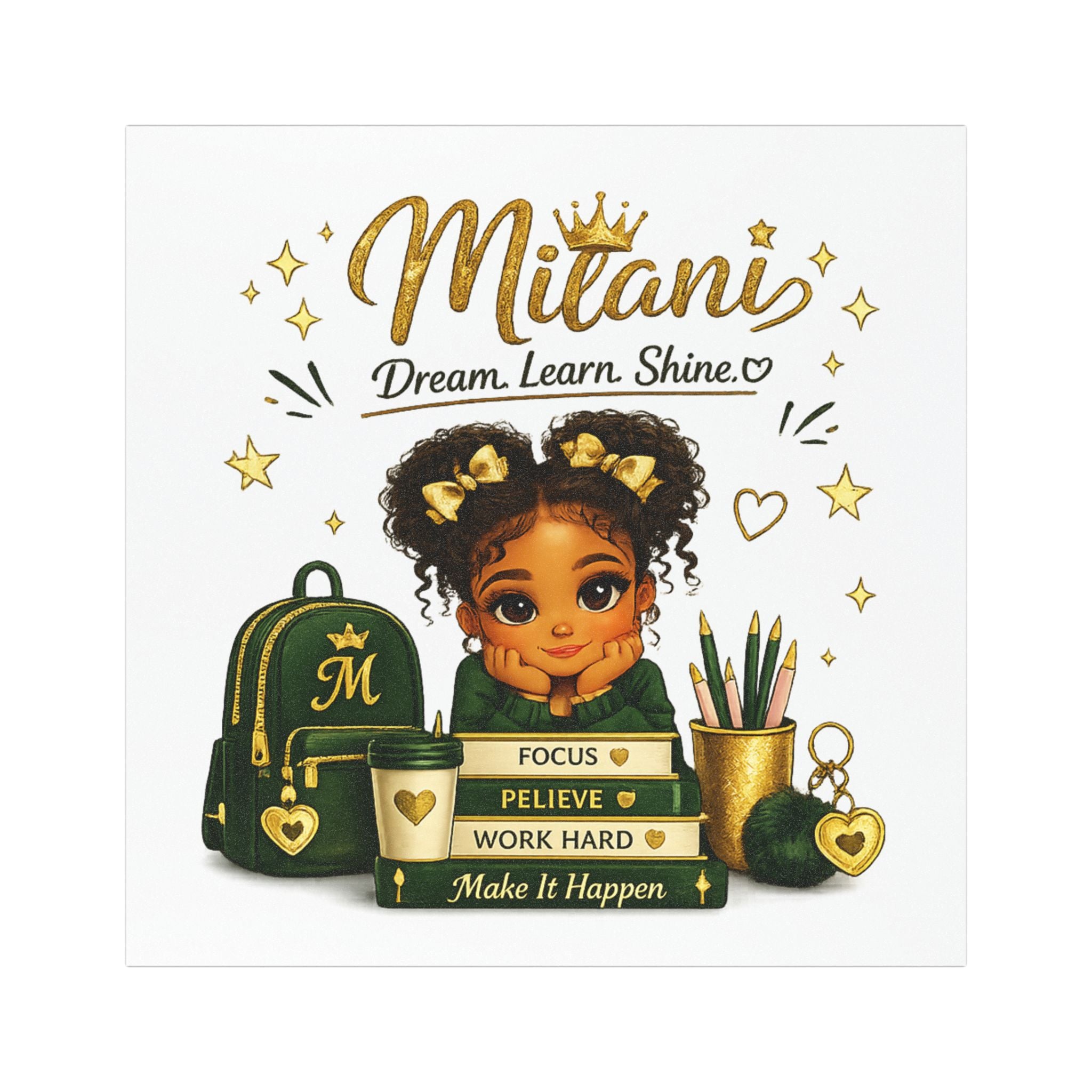 Personalized Kids Car Magnet — "Mitani: Dream. Learn. Shine."