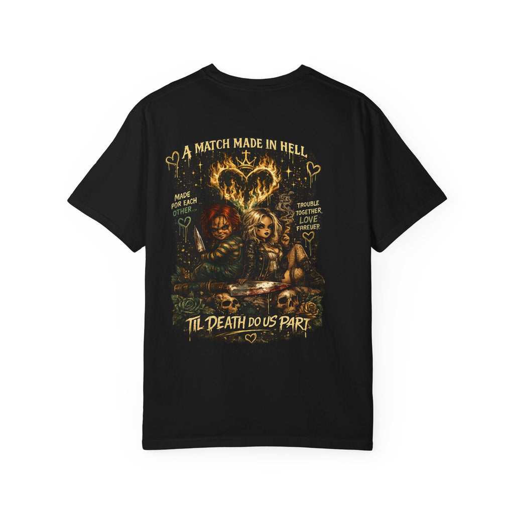 T-Shirt — "Ann & Ease: Dysfunctional But Devoted" Horror Couple Graphic Tee