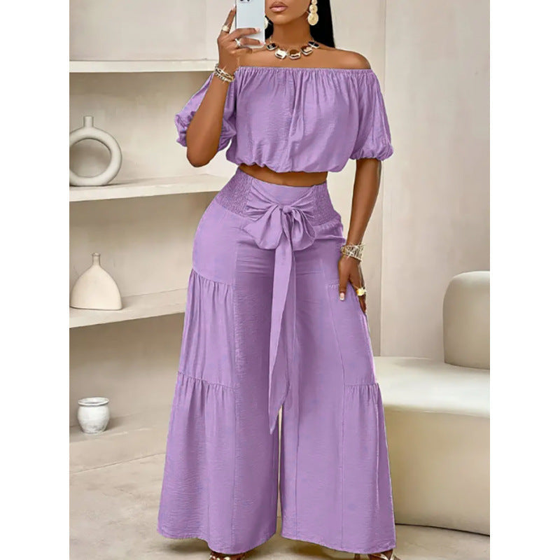 High-Waist Flared Pants & Top Two-Piece Set – 7 Colors, S–2XL