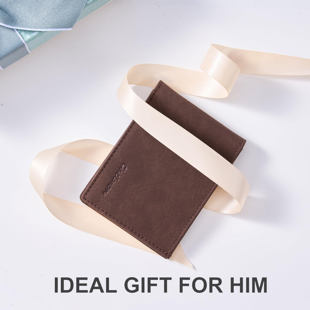 Chelmon Slim Wallet for Men ID Window with RFID Blocking Front Pocket Minimalist Bifold Bussiness Card Holder Gift for Men
