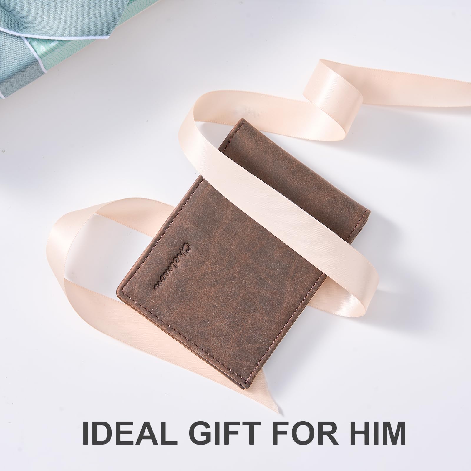 Chelmon Slim Wallet for Men ID Window with RFID Blocking Front Pocket Minimalist Bifold Bussiness Card Holder Gift for Men