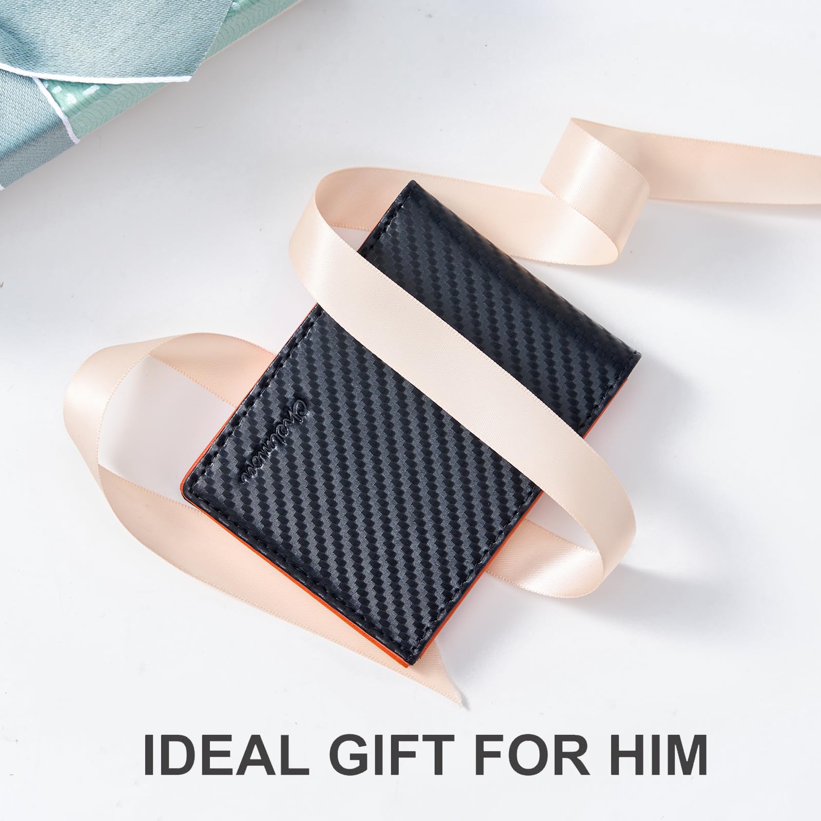 Chelmon Slim Wallet for Men ID Window with RFID Blocking Front Pocket Minimalist Bifold Bussiness Card Holder Gift for Men