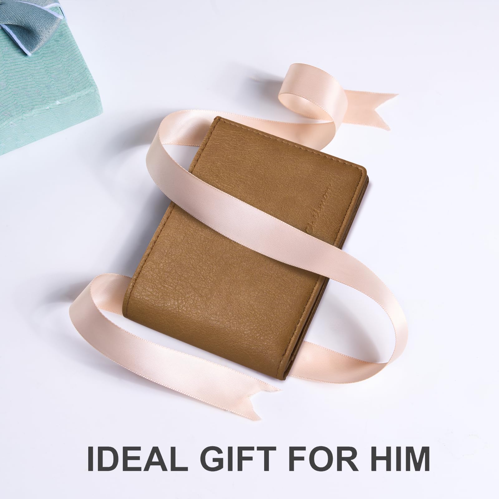 Chelmon Slim Wallet for Men ID Window with RFID Blocking Front Pocket Minimalist Bifold Bussiness Card Holder Gift for Men