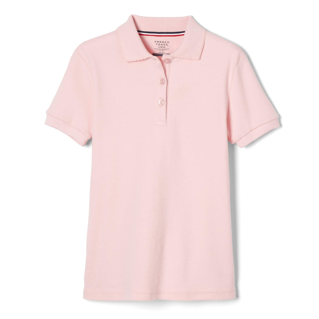 French Toast Girls' Short Sleeve Picot Collar Polo School Uniform Shirt (Standard and Plus)