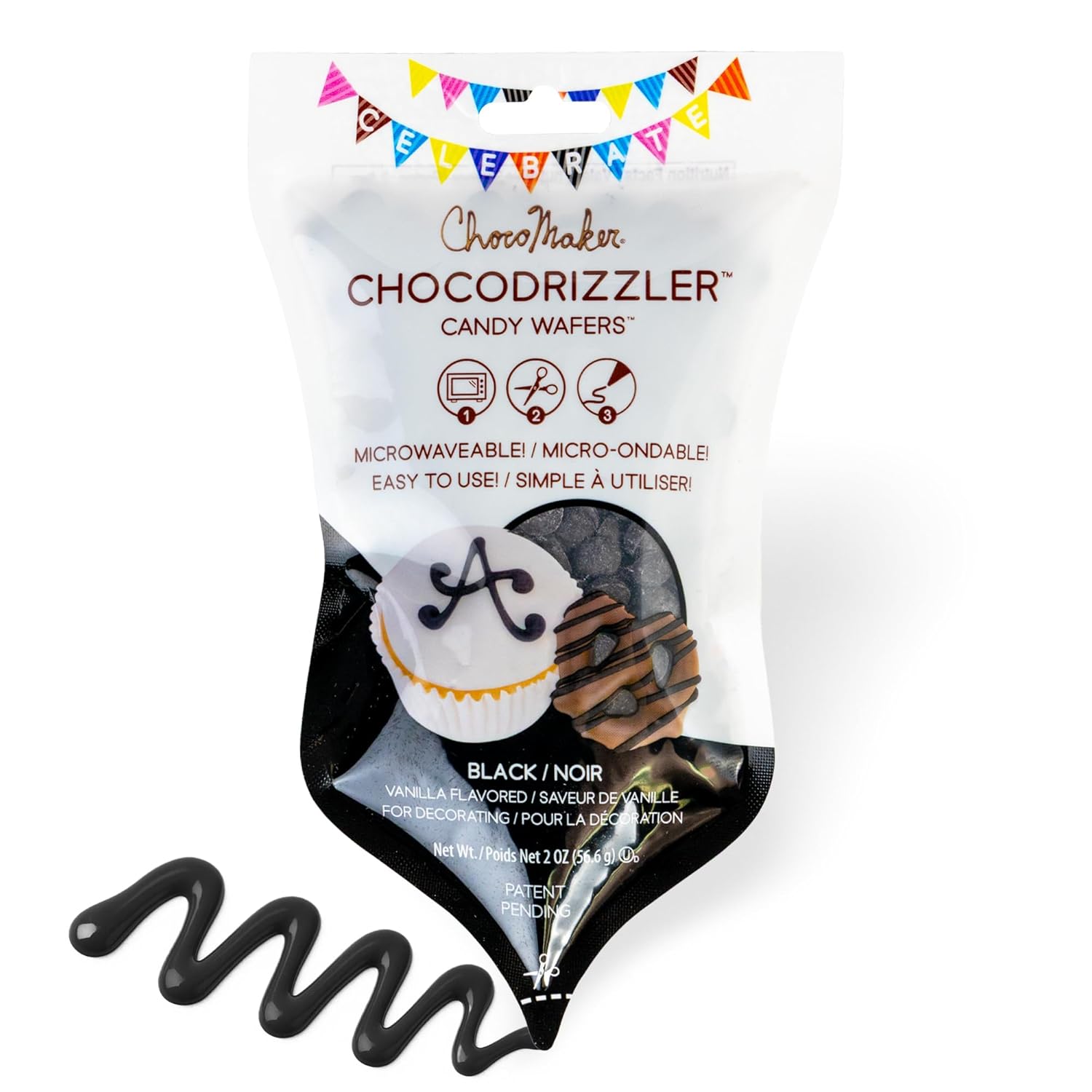 Obleas de chocolate para rociar, bolsa para microondas de 2 oz (caja de 12)