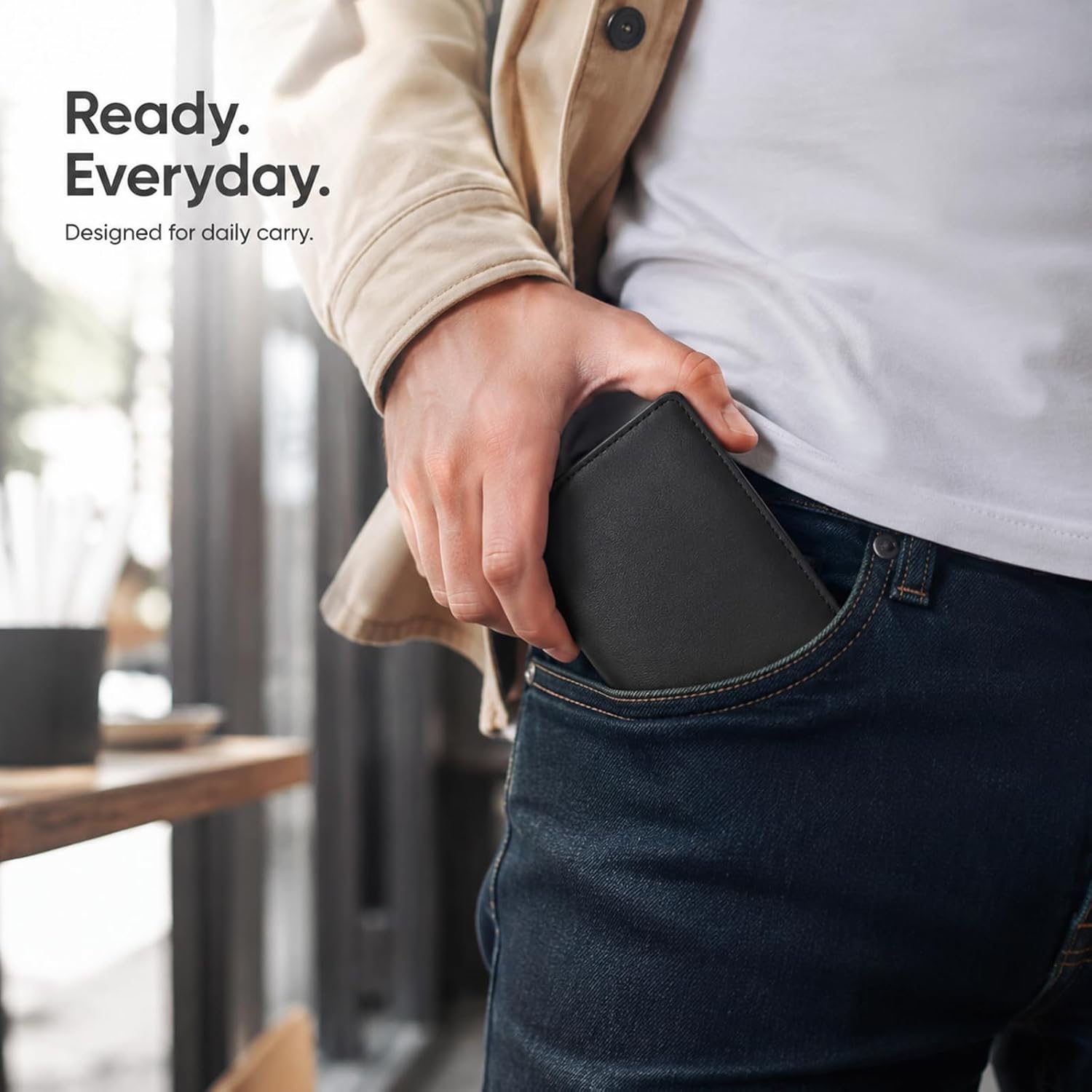 GNDR Wallet For Men Bifold Black RFID Blocking Slim Faux Leather Wallets Card Holder Front Pocket Minimalist Men Accessories With Gift Box