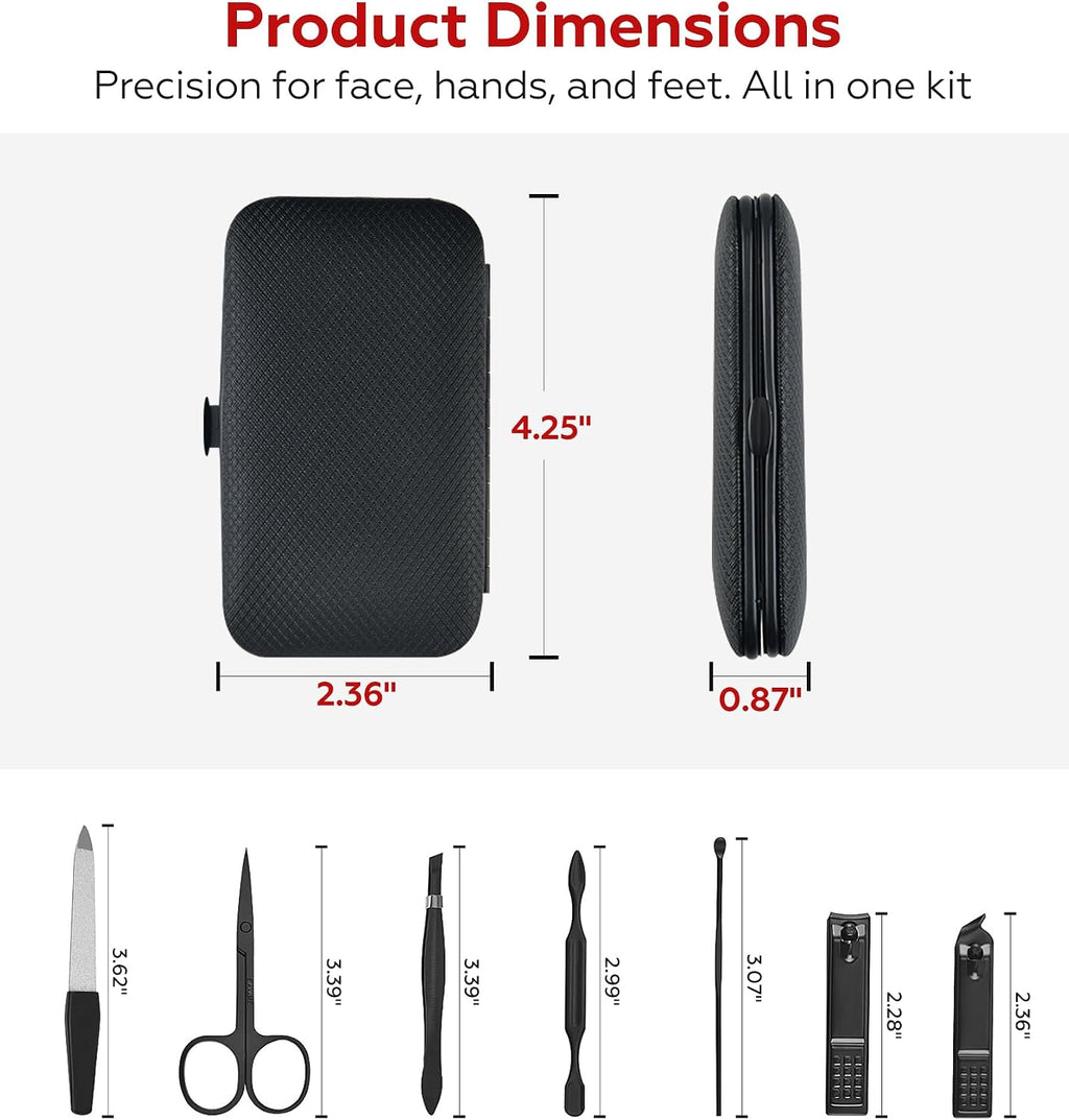 Gift for Dad Men, Manicure Set Nail Clippers Grooming Kit with Travel Case, Personal Care Tools Birthday Gifts for Men Women