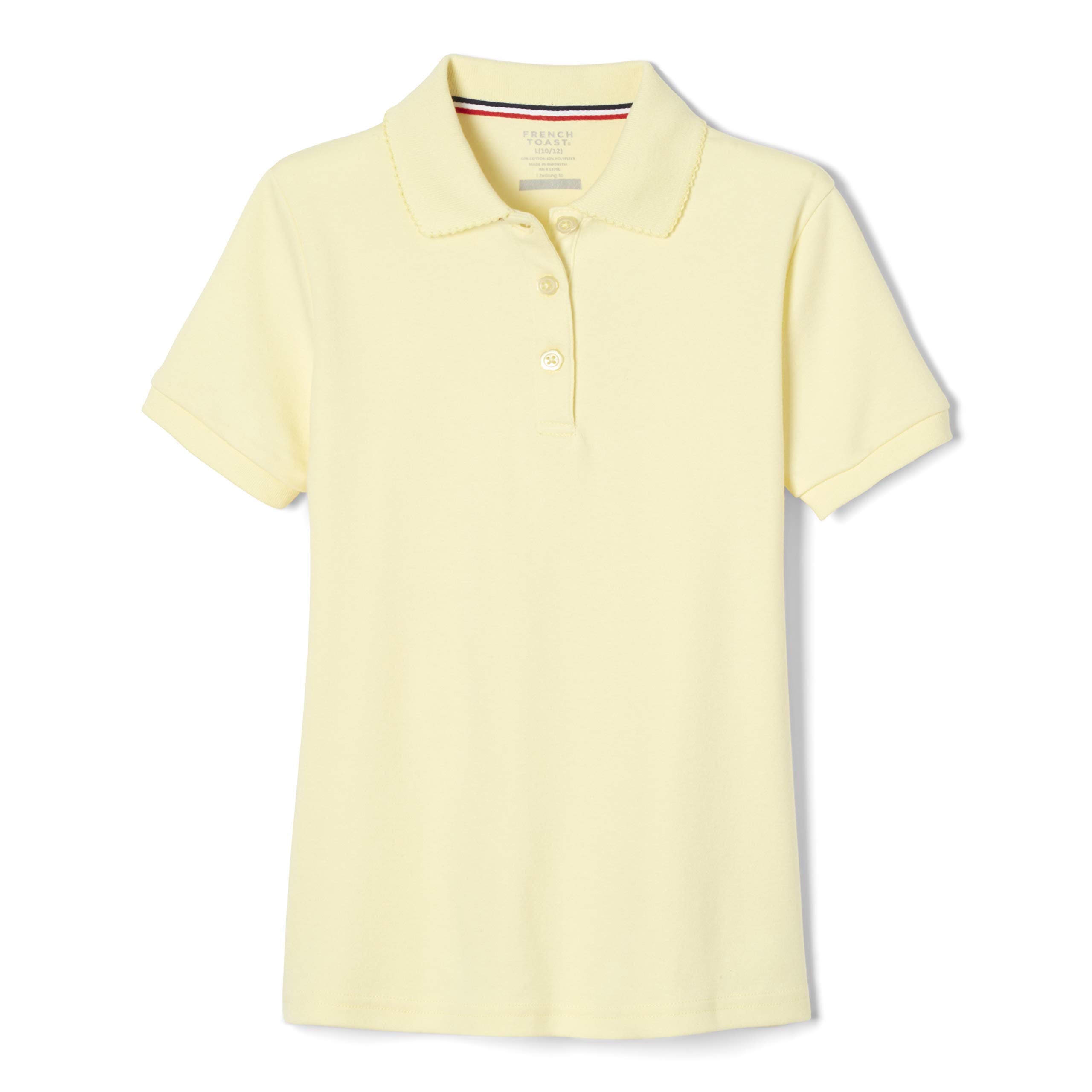 French Toast Girls' Short Sleeve Picot Collar Polo School Uniform Shirt (Standard and Plus)