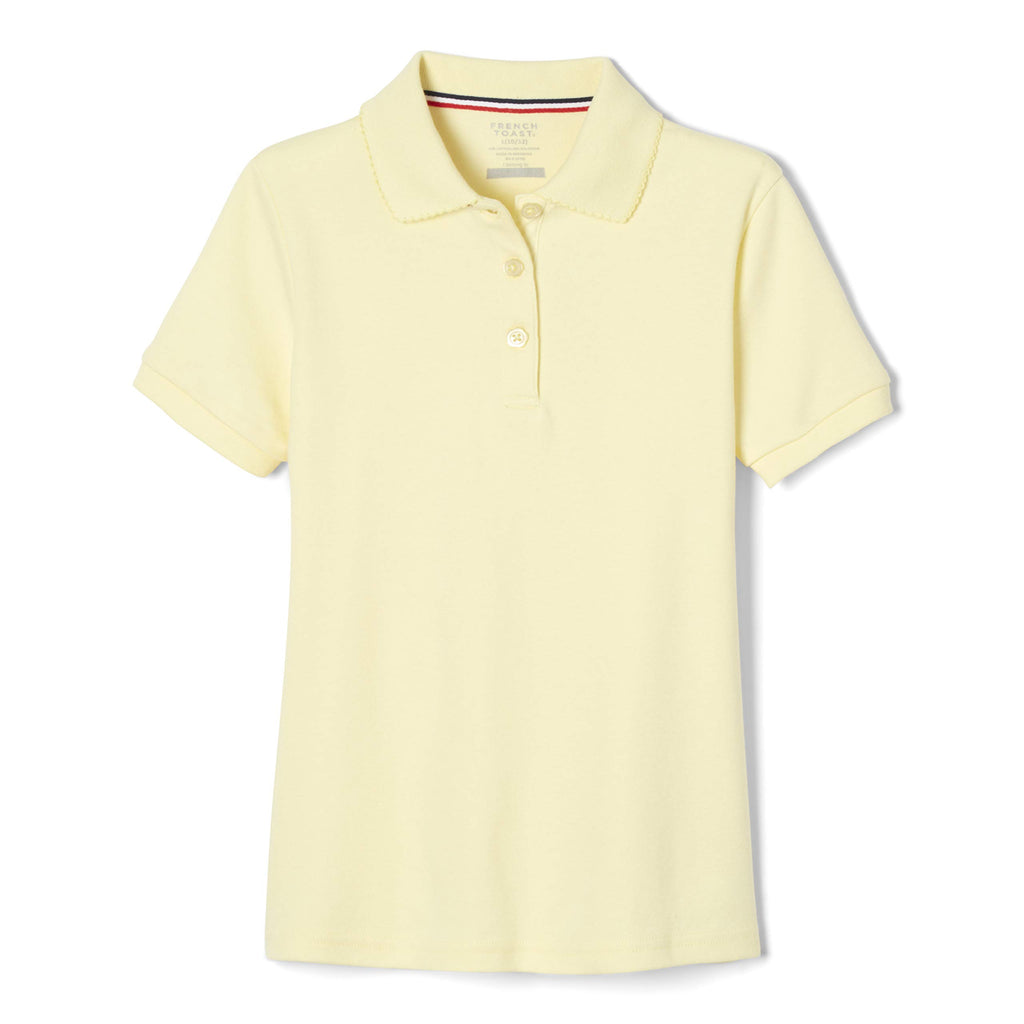 French Toast Girls' Short Sleeve Picot Collar Polo School Uniform Shirt (Standard and Plus)