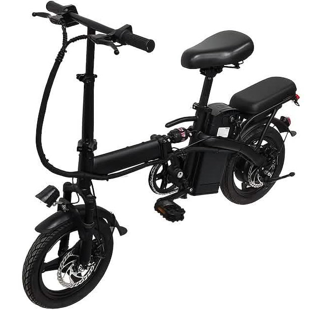 Bicicleta eléctrica plegable de 14" 48 V, ligera, carga de 330 lb, 19 mph, autonomía de 28 millas