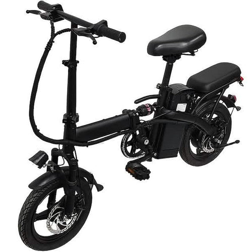 Bicicleta eléctrica plegable de 14" 48 V, ligera, carga de 330 lb, 19 mph, autonomía de 28 millas