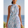 Women's Halterneck High-Waist Swing Dress – Floral & Solid Prints