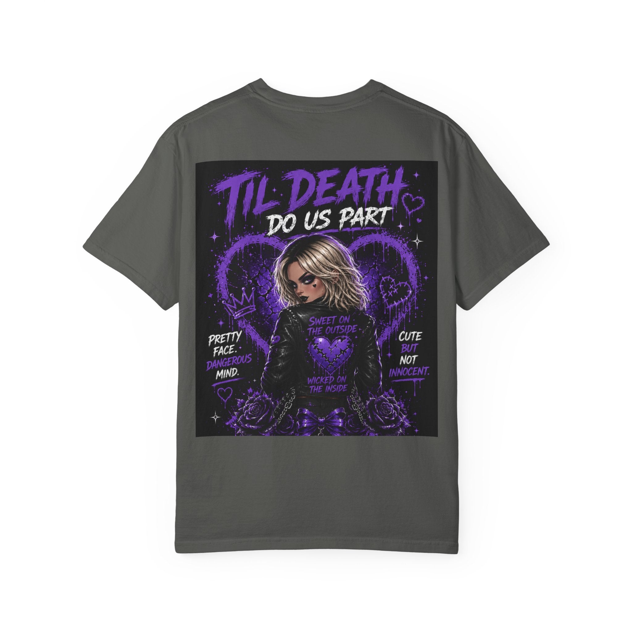 Pretty Dangerous "Cute But Cursed" T-Shirt — Gothic Purple Graphic Tee