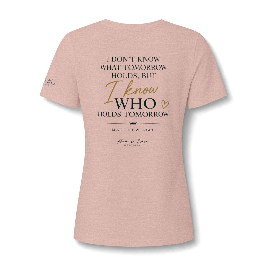 Women's V-Neck Tee — "God's Plan > My Plan Always" Faith Graphic