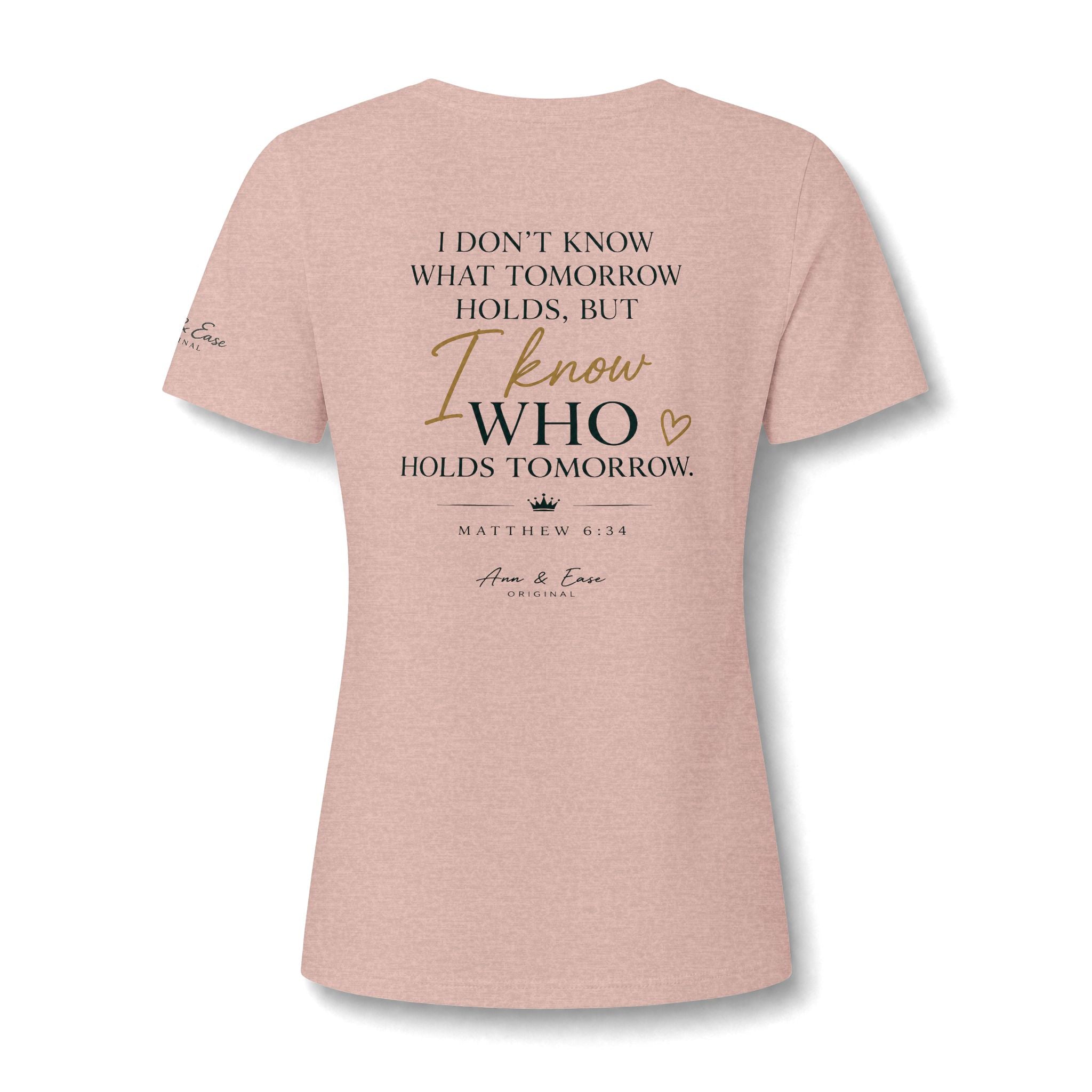 Women's V-Neck Tee — "God's Plan > My Plan Always" Faith Graphic