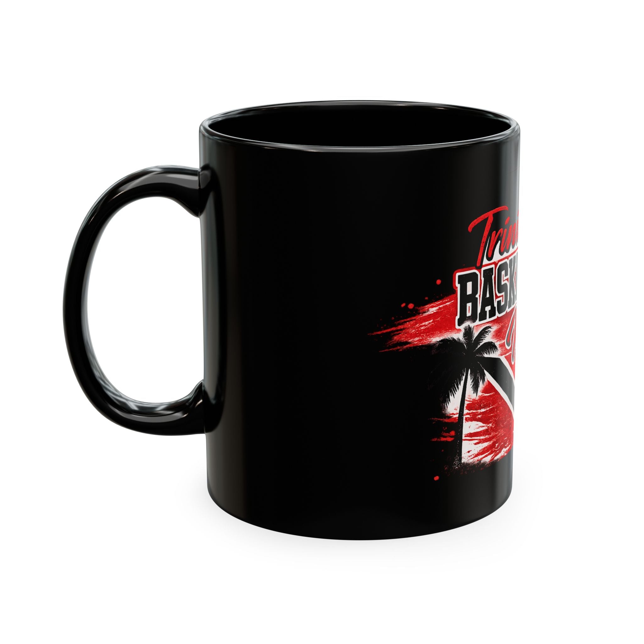 Trinidadian Basketball Mom Mug — Tropical Palm Basketball Coffee Cup