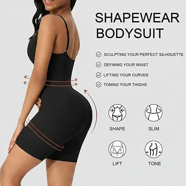 Everyday Cami Shaper Bodysuit – Tummy Control Booty Lift Open-Crotch Shapewear for Women