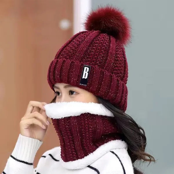 Warm Knitted Beanie & Scarf Women | Cozy Winter Bundle
