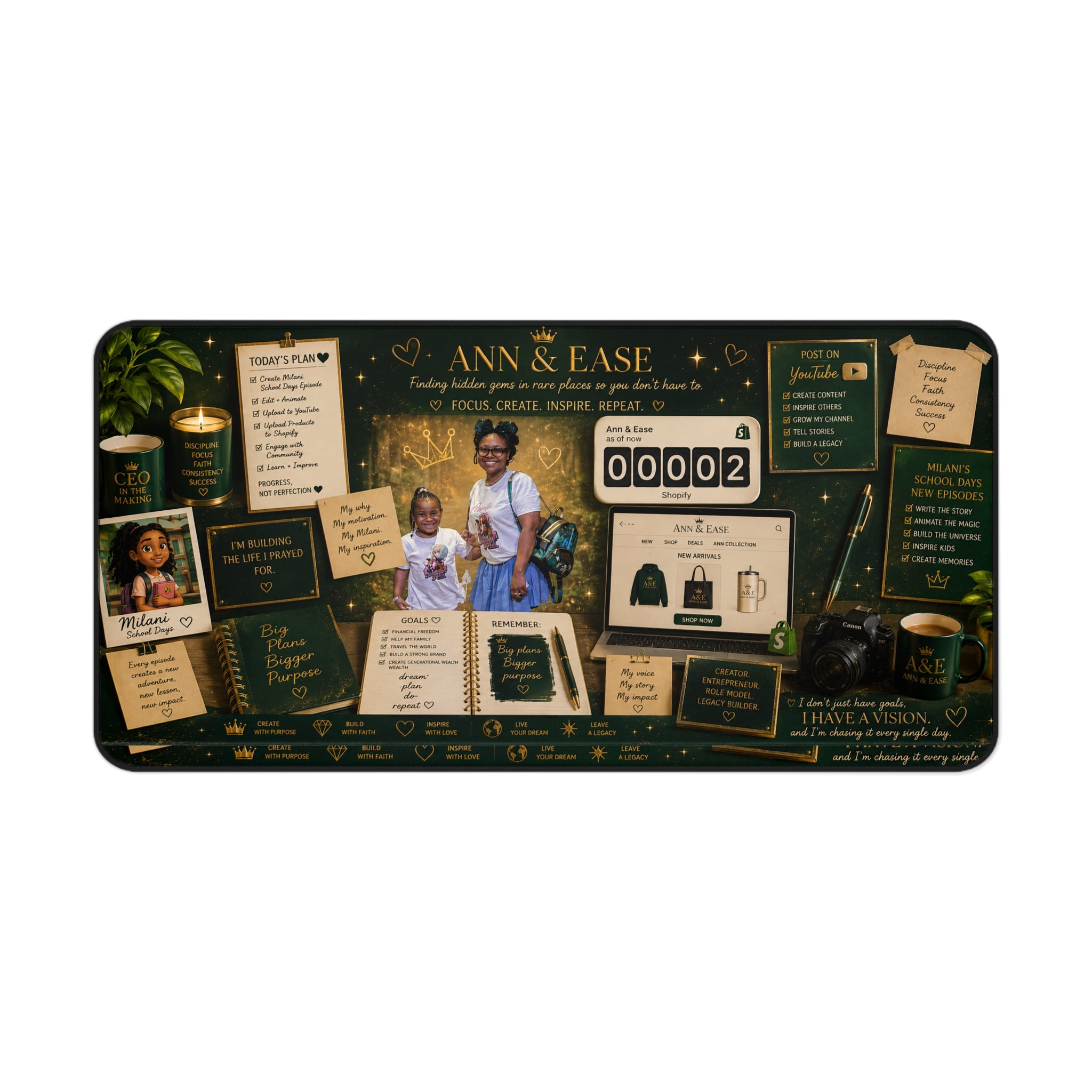 Personalized Memory Collage Desk Mat — Custom Photo & Keepsake Office Mouse Pad