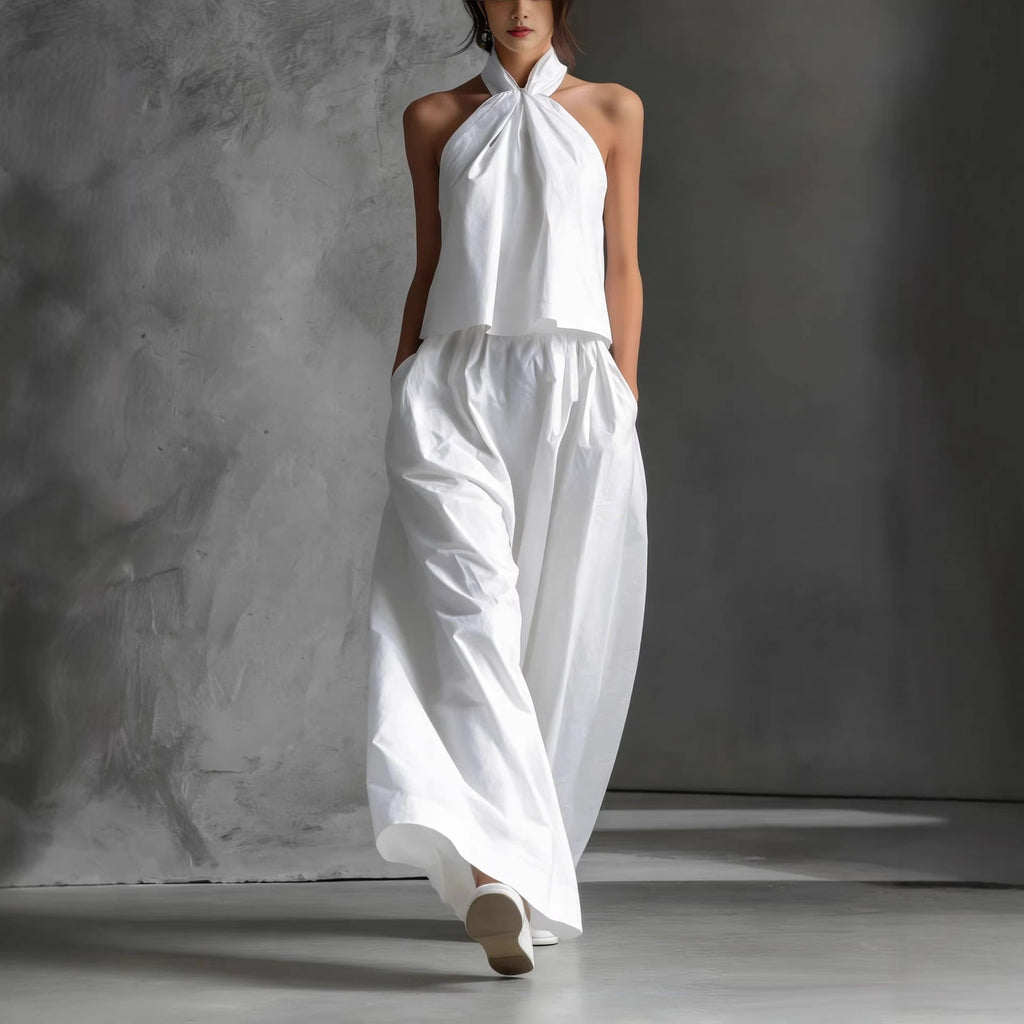 Women's Loose Sleeveless Top & High-Waist Wide-Leg Pants Set – 4 Colors S–XXL