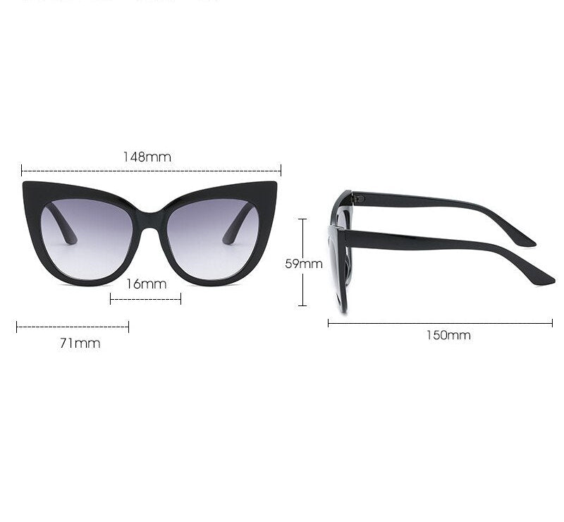 Women's Oversized Cat Eye Sunglasses UV400