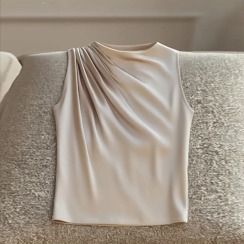 Women's Elegant Sleeveless Mock Neck Top