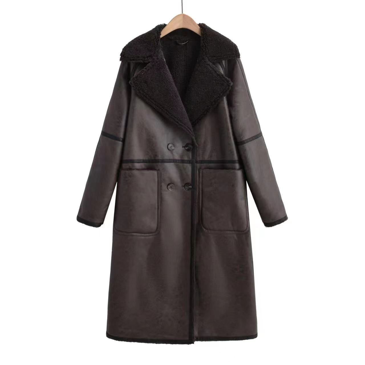 Women’s Belted Double-Breasted Winter Trench Coat