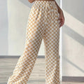 Checkerboard High-Waisted Wide-Leg Pants | 4 Colors S–XL