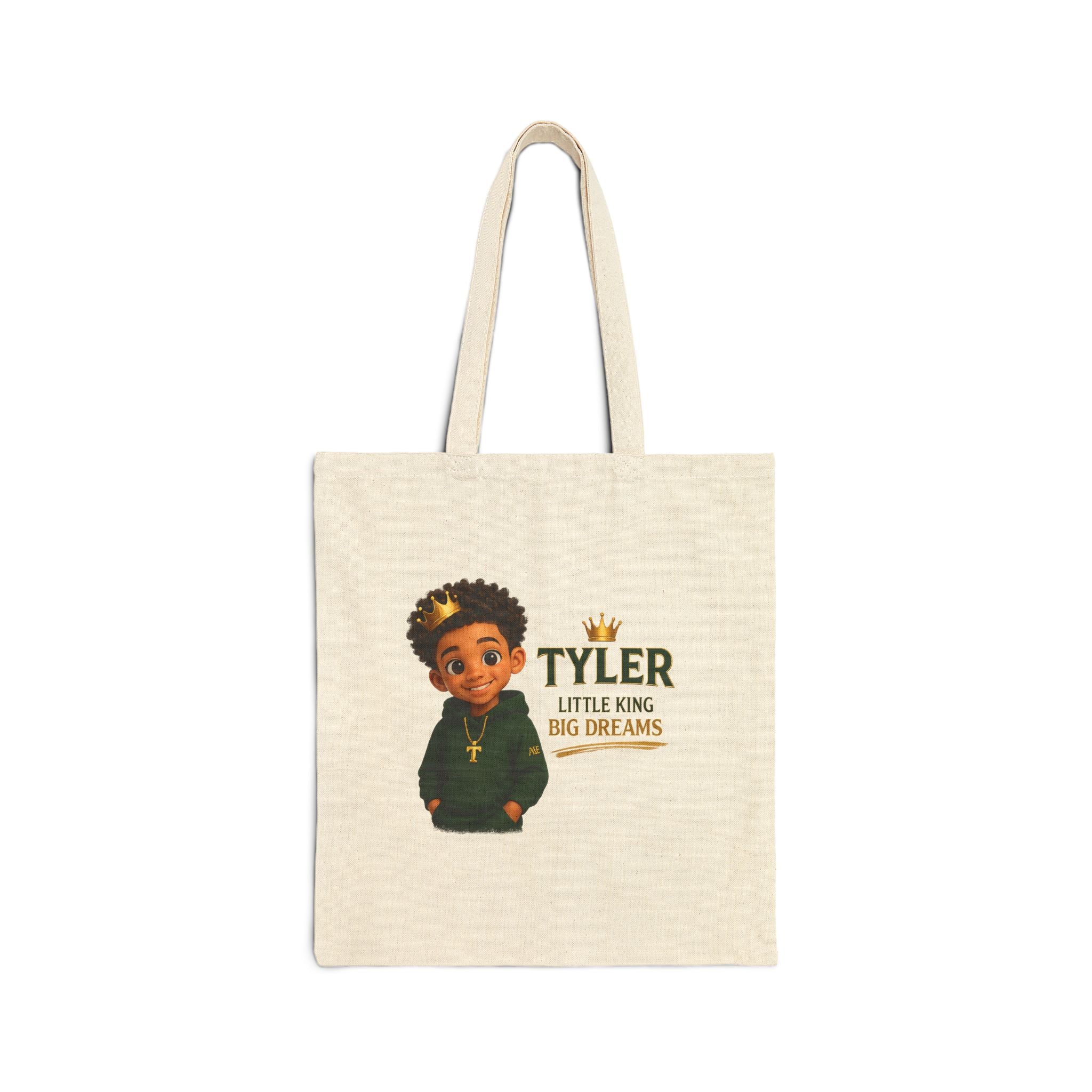 Tote Bag — “Built on Faith, Fueled by Dreams” Personalized Little King Tote (Tyler)