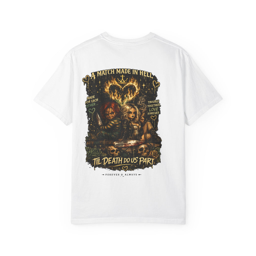T-Shirt — "Ann & Ease: Dysfunctional But Devoted" Horror Couple Graphic Tee