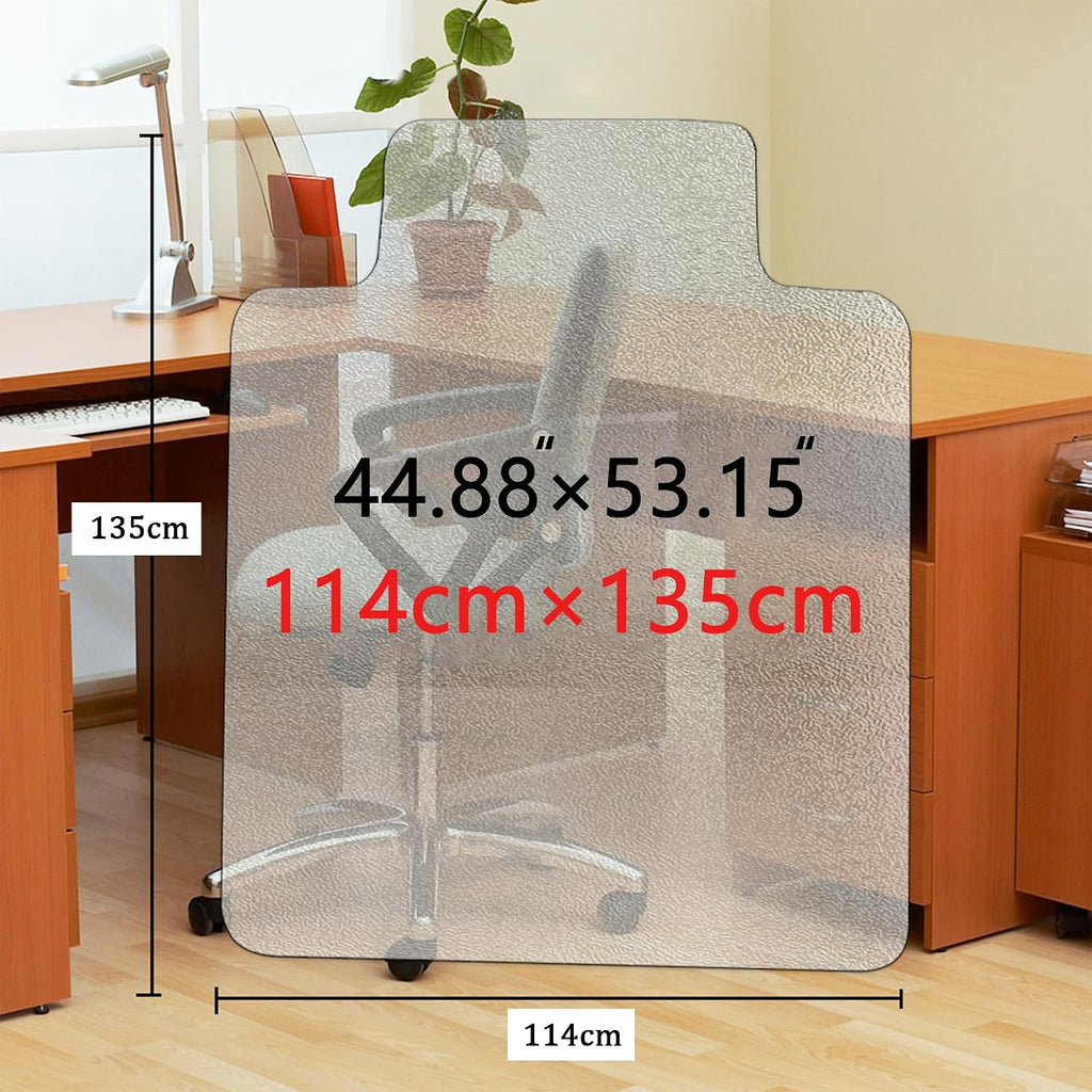 Kasepie 1.5mm Thickness PVC Frosted Office Chair Mat Desk Chair Mats For Hardwood Floors Can't be Used on Carpet Floor - 45 X 53 inch Wood Tile Protection Mat (114x135cm)