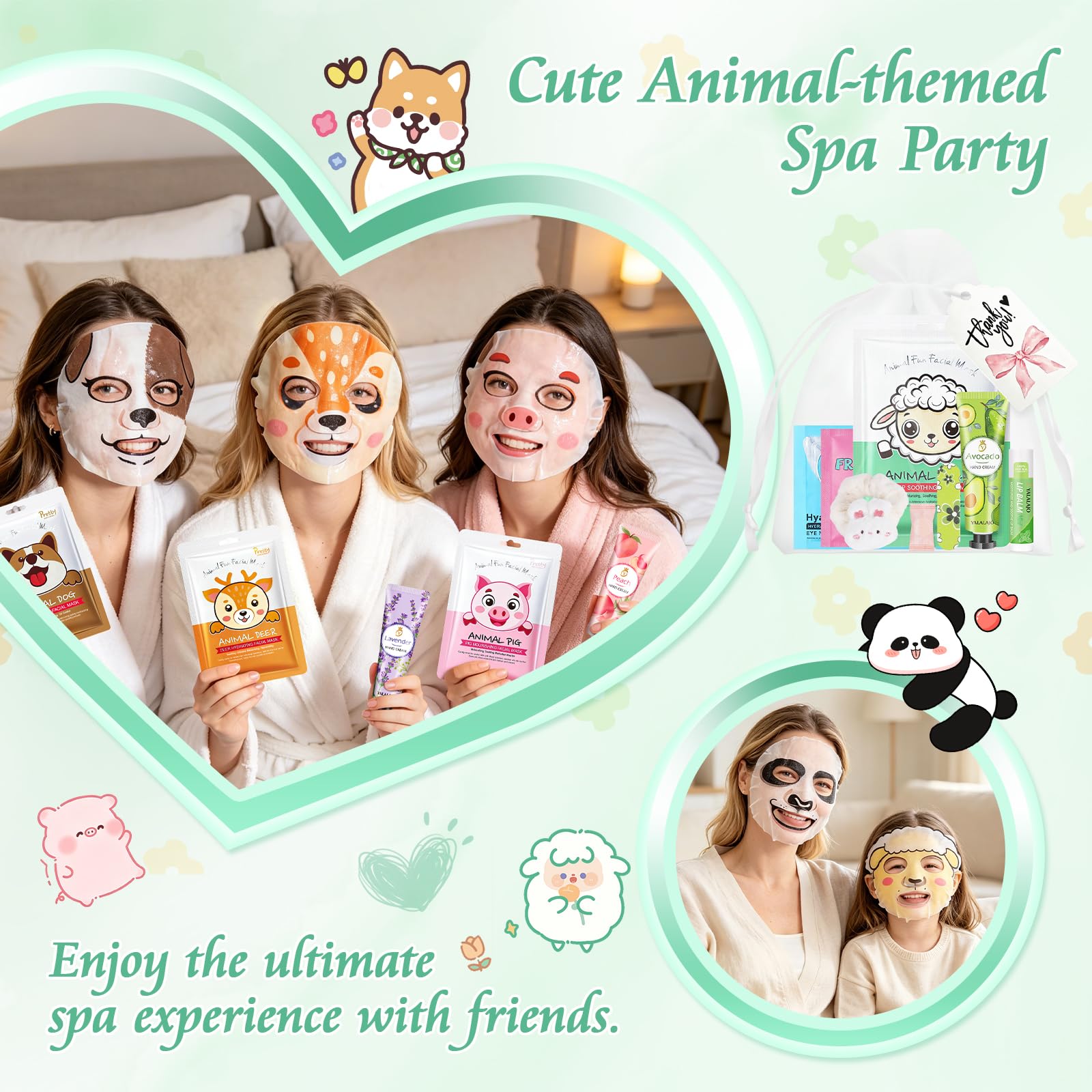 60PCS Bulk Gifts for Women, Spa Party Supplies with Face Masks Skincare, Under Eye Patches, Hand Cream, Lip Balm, Lip Mask, Nail Files, Spa Party Favors for Bridal Wedding Birthday Sleepover Party