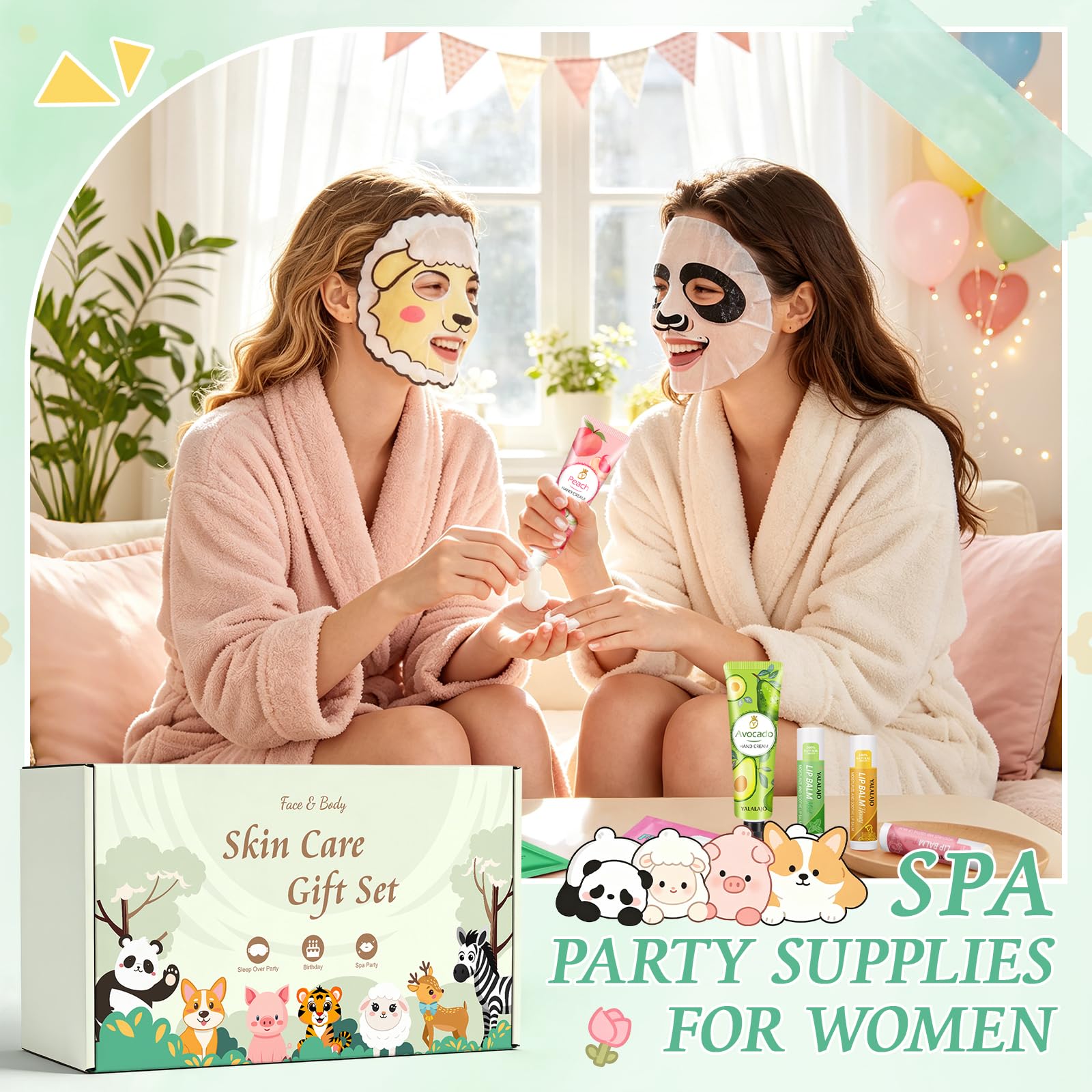 60PCS Bulk Gifts for Women, Spa Party Supplies with Face Masks Skincare, Under Eye Patches, Hand Cream, Lip Balm, Lip Mask, Nail Files, Spa Party Favors for Bridal Wedding Birthday Sleepover Party