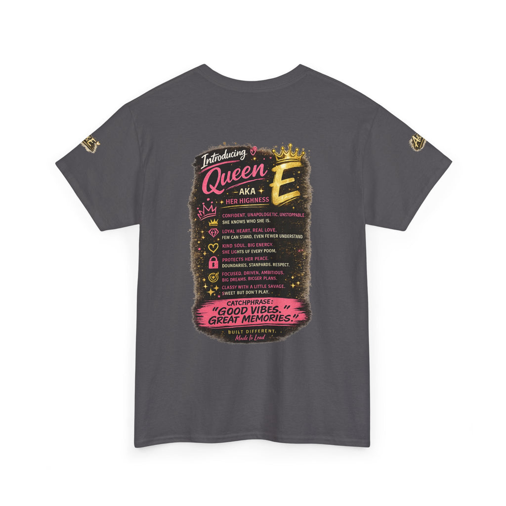 T-Shirt — "Introducing Queen E" Afrocentric Graphic Tee — Built Different, Good Vibes