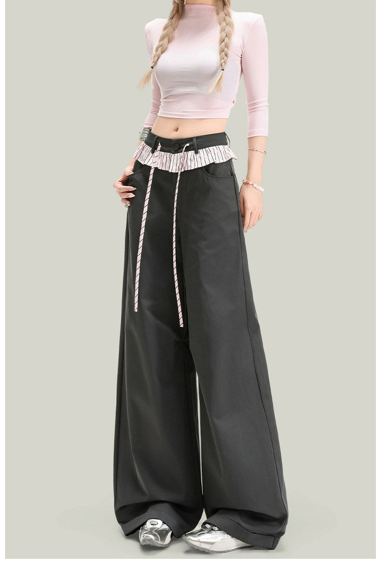 Women’s Vintage Lace Panel Casual Pants