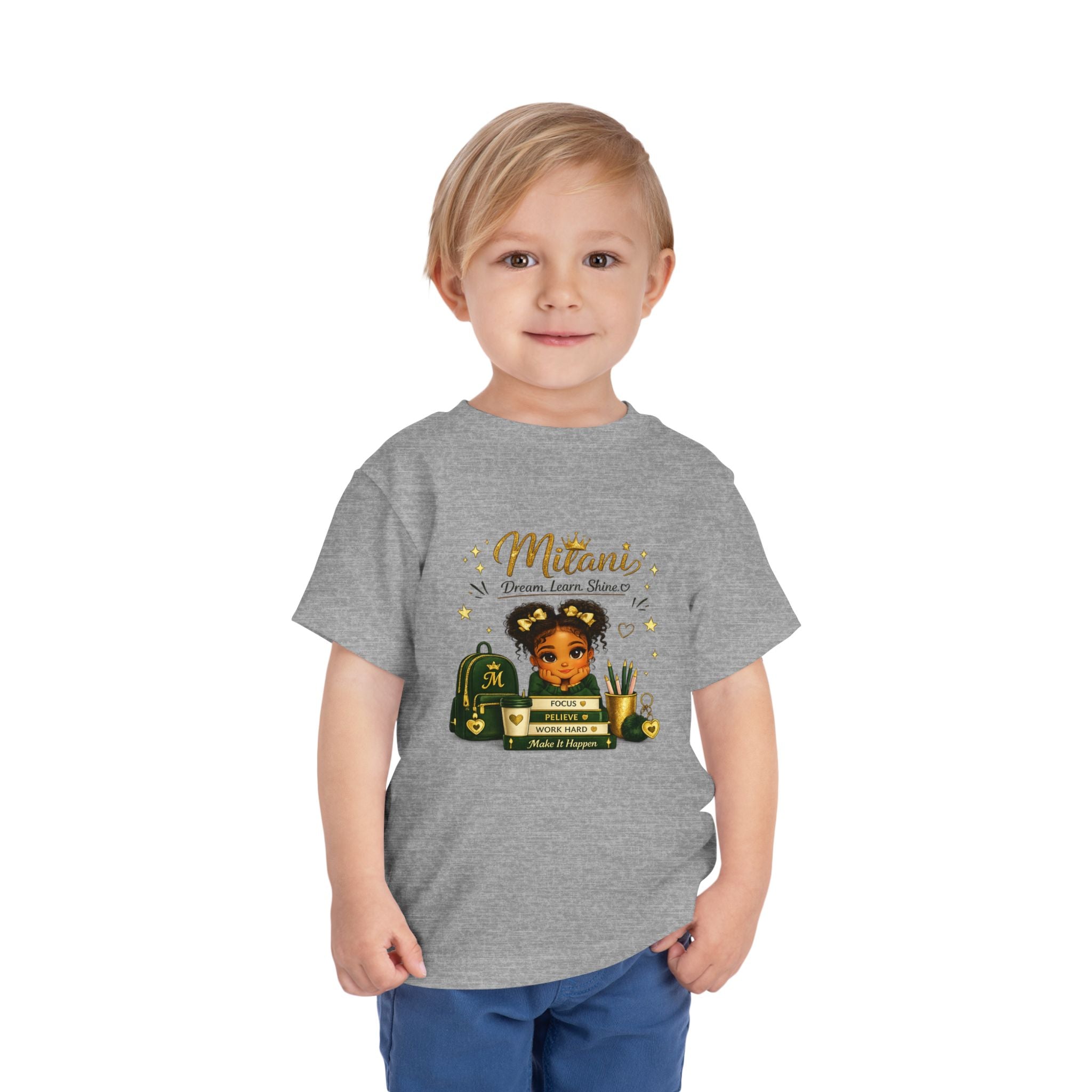 Toddler Tee — "Lil' Girl With Big Dreams" Inspirational Graphic Shirt