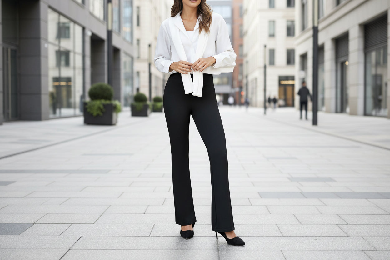 Business-Casual High-Waisted Stretch Trousers for Women