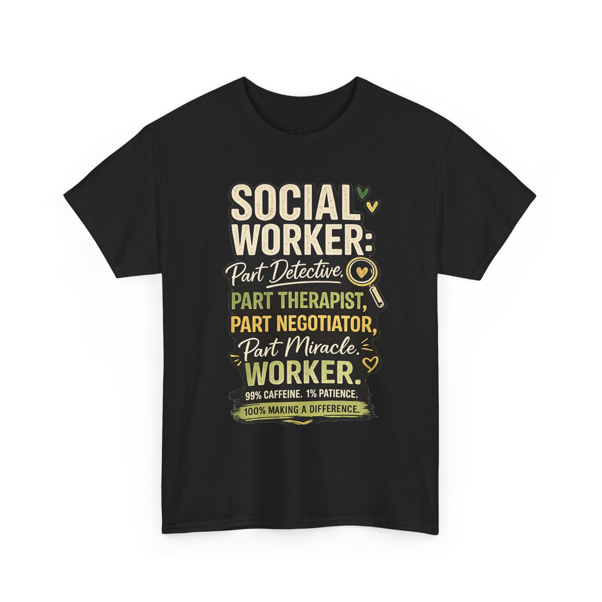 Social Worker T-Shirt – 'Social Worker: Part Detective, Part Therapist' Graphic Tee (Survival Kit Back)