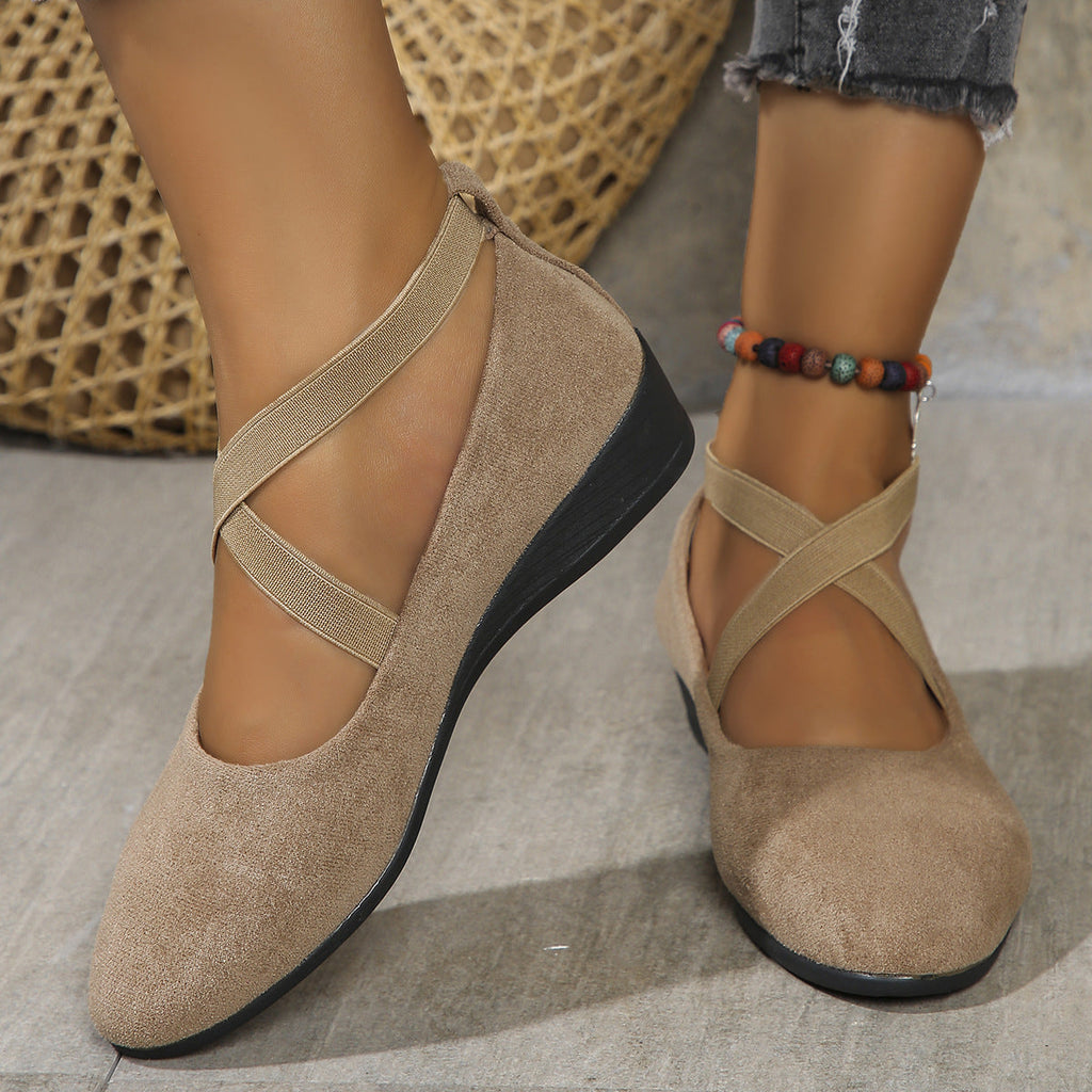 Elastic Band Platform Wedge Pumps – 6 Colors EU 35–43