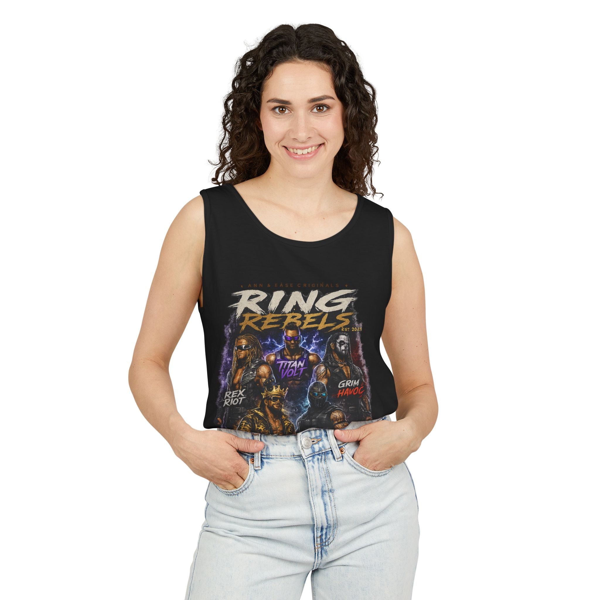 Ring Rebels Tank Top — Vintage Wrestling Crew Graphic