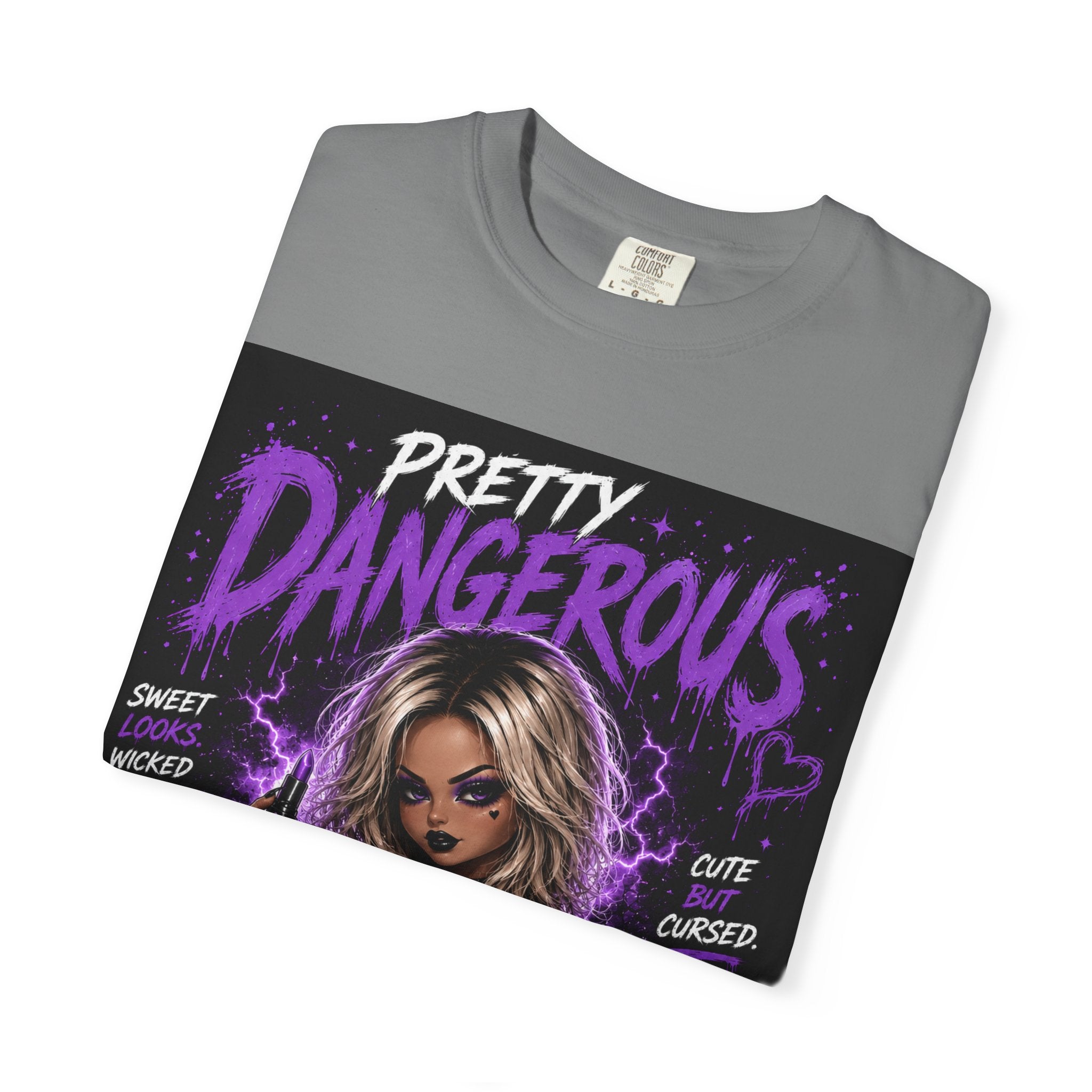Graphic T-Shirt — "Pretty Dangerous / 'Til Death Do Us Part' Gothic Girl Cute but Cursed Tee