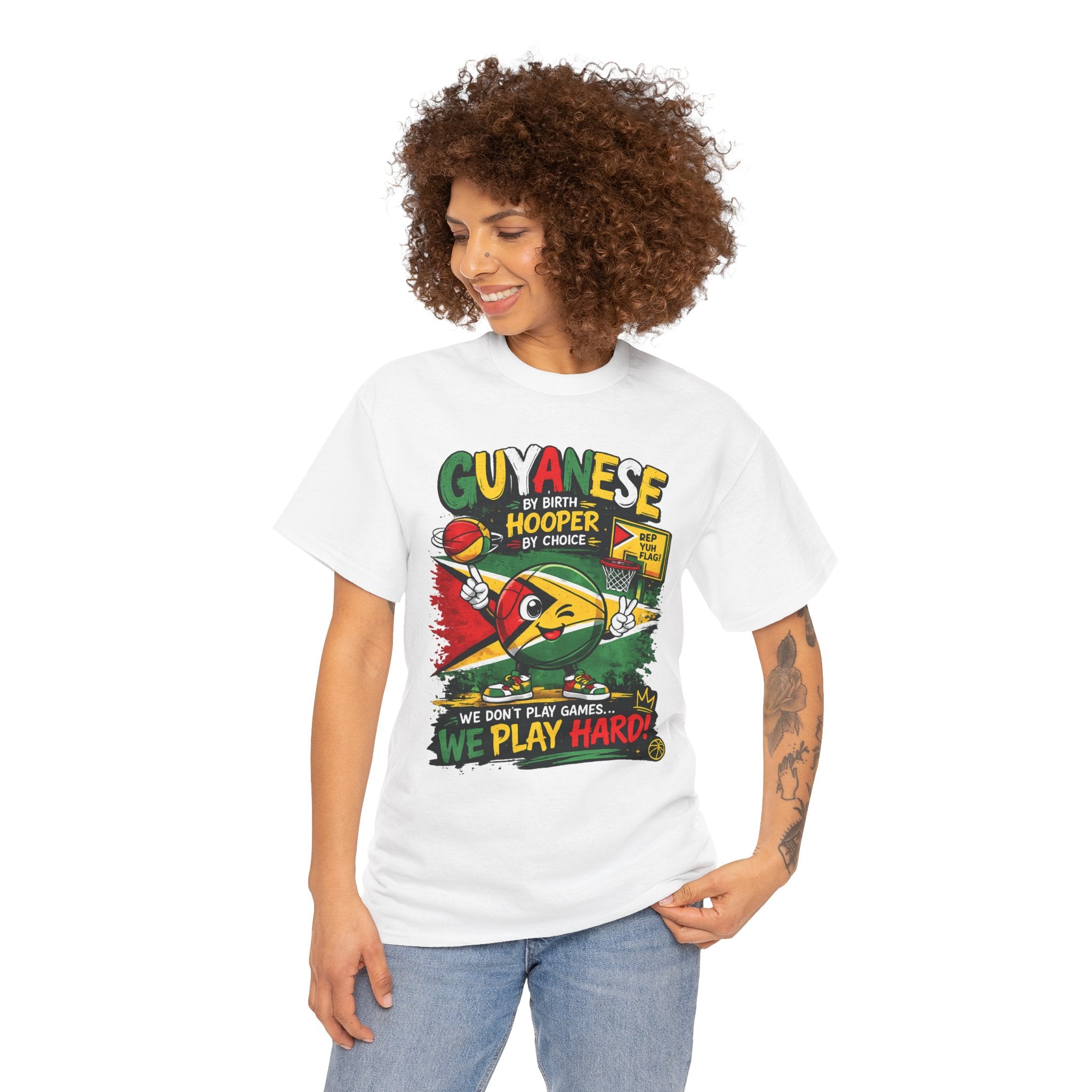 Guyanese Pride T-Shirt — "We Don’t Play Games... We Play Hard!"