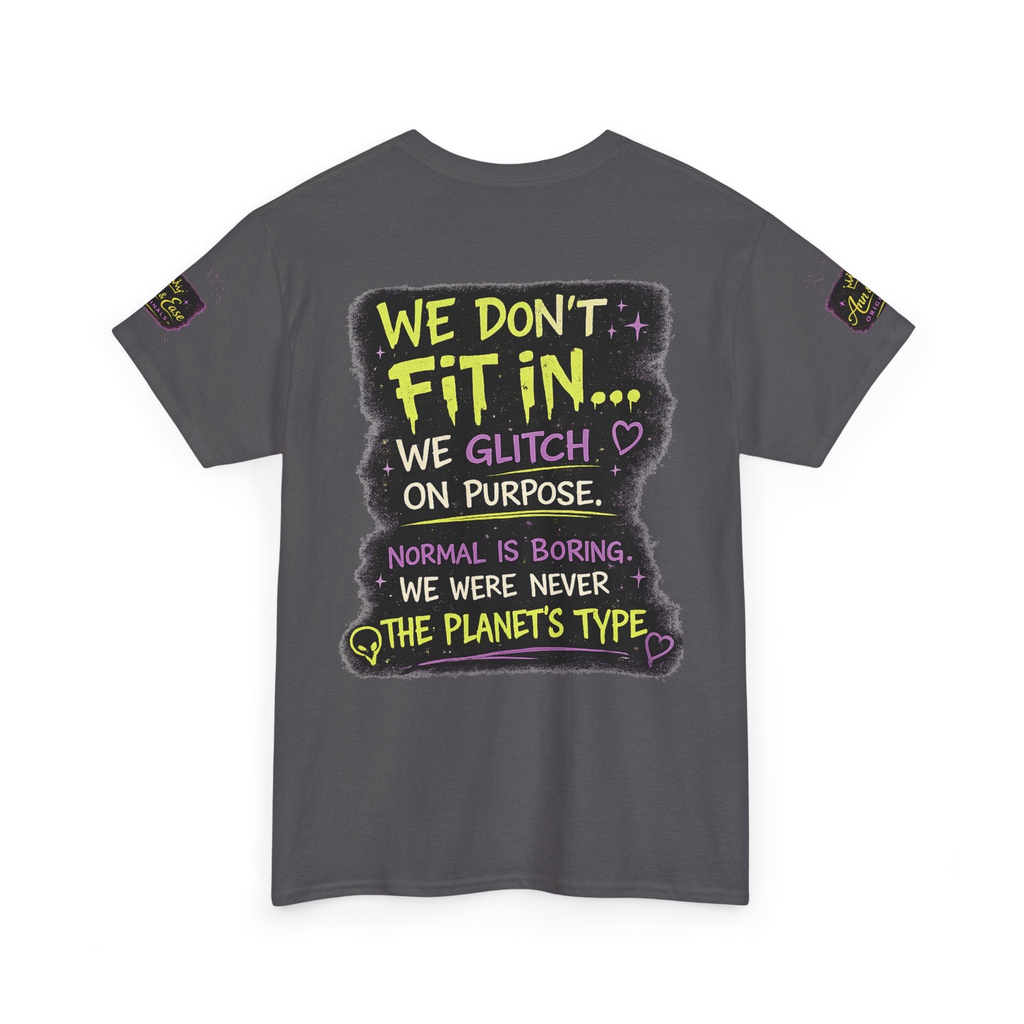 Glitch Squad Tee — "We Don't Fit In" Graphic T-Shirt