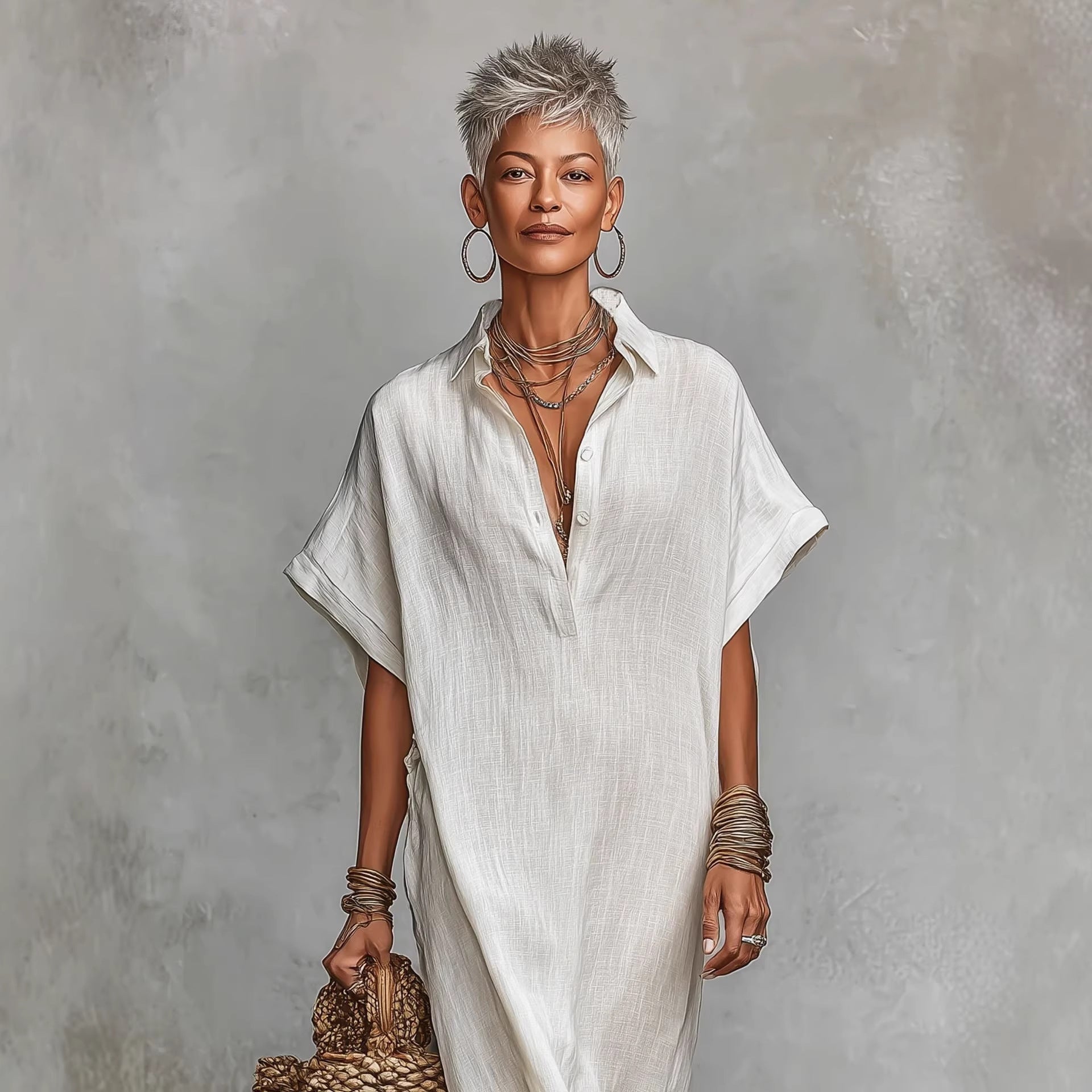 Women’s Loose Long Batwing Sleeve Dress