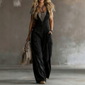 Sleeveless Loose Wide-Leg Jumpsuit with Two Pockets | 4 Colors
