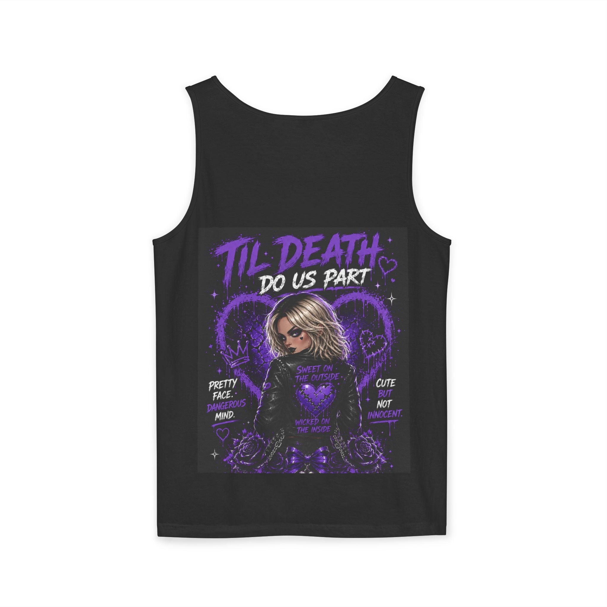 Graphic Tank Top — "Pretty Dangerous / Cute But Cursed" Goth Illustration